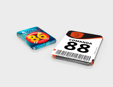 Comanda com Dados Variáveis em PVC 0,5mm Cristal Frente e Verso 8,5x11,4cm - 4x0 - 1 unid