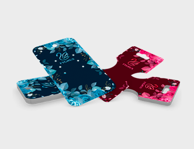 Cartela de Bijuteria Formatos Especiais Couchê 300g Laminação Holográfica 9x5cm - 4x0 - 1000 unid