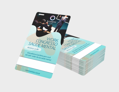 Credencial com Dois Furos Presilha Supremo 300g Sem Verniz 10x15 cm - 4x0 - 25 unid