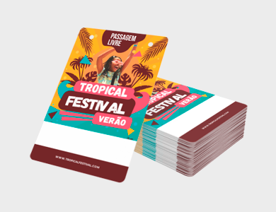 Credencial com Dois Furos Supremo 300g Sem Verniz 9x10 cm  - 4x4 - 100 unid