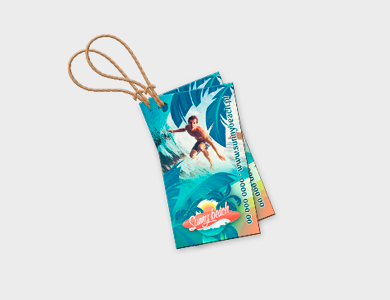 Tag Couchê 300g Laminação Fosca com Verniz Localizado e Hot Stamping 4,25x5,08cm - 4x4 - 1000 unid