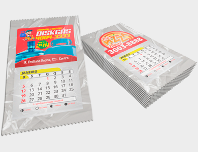 Ímã de Geladeira Promocional com Bordas Brancas e Bloco de Calendário 2025 7x5cm - 4x0 - 5000 unid