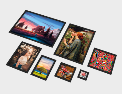 Quadro Decorativo com Moldura Caixa Baixa com Vidro Adesivado com Laminação Fosca 30x40cm - 4x0 - 50 unid