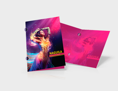 Pasta com Orelha Couchê 300g Laminação Fosca 31x45cm - 4x4 - 1000 unid