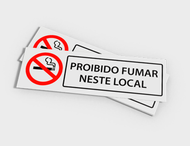 Placas de Sinalização/Informativa Larga em PVC 0,5mm Cristal Frente e Verso 44,4x14,4 cm - 4x0 - 10 unid